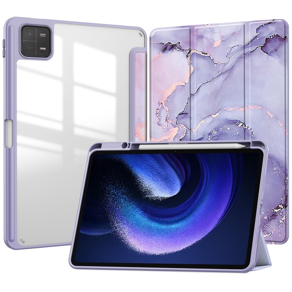 Stylish case for Xiaomi Pad 7 / 7 Pro - Smartcase Hybrid Marble purple