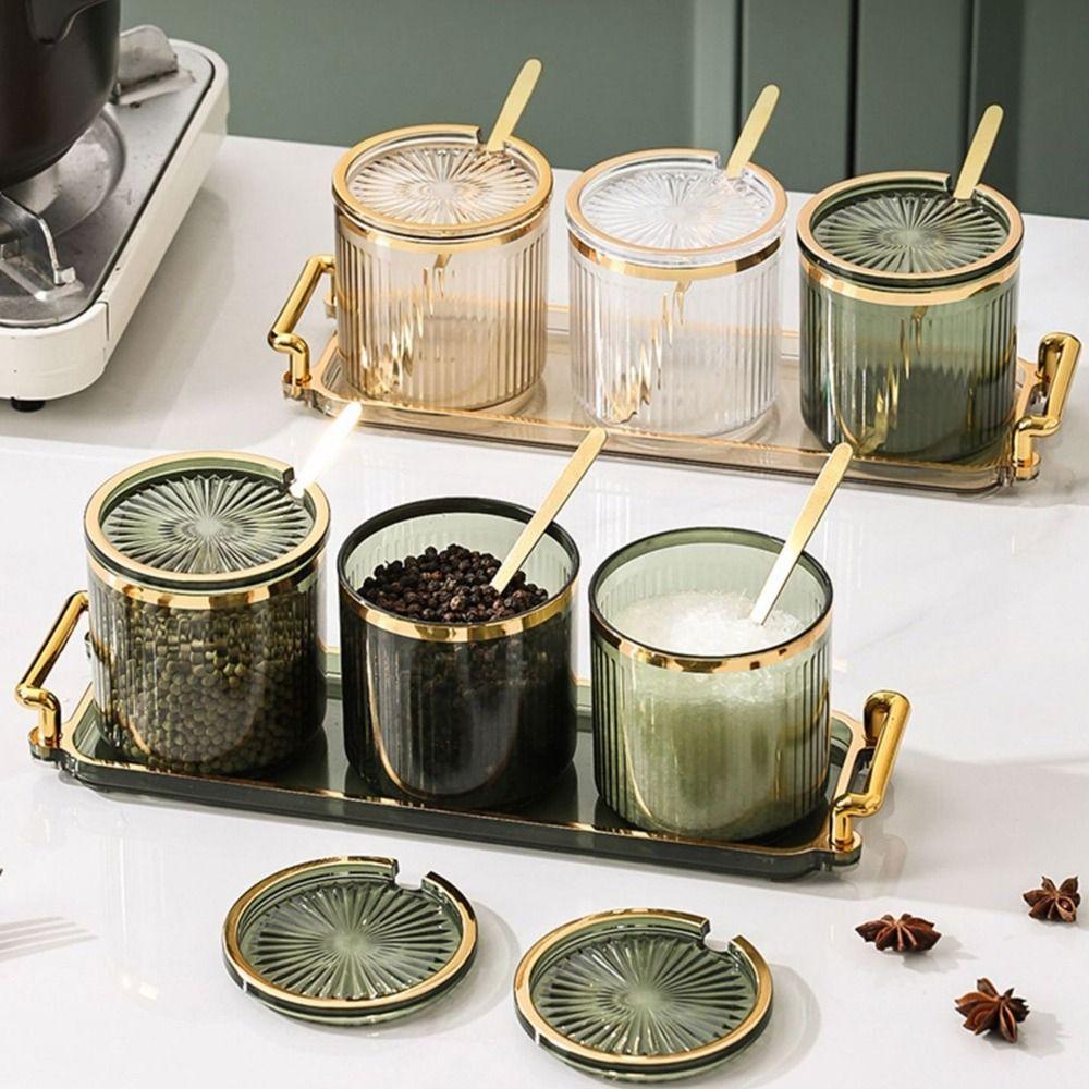 Пластиковая банка для приправ, прозрачный органайзер для хранения продуктов, изысканный контейнер для специй, чили