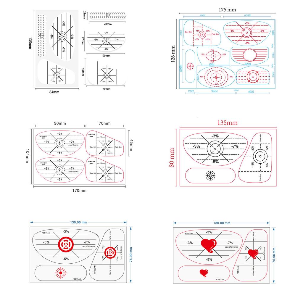 Многоразовые наклейки для удара по мячу для гольфа 20 шт., Тренажер для тренировки Sweet Spot с мгновенной обратной связью для практики свинга клюшками