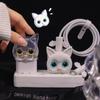 Cute Cat Cable Protector Cord Wire Cartoon Cat Protection Charger Protector Cover Soft Siliconer Charging Cable Charging Case Set for Phone Charger