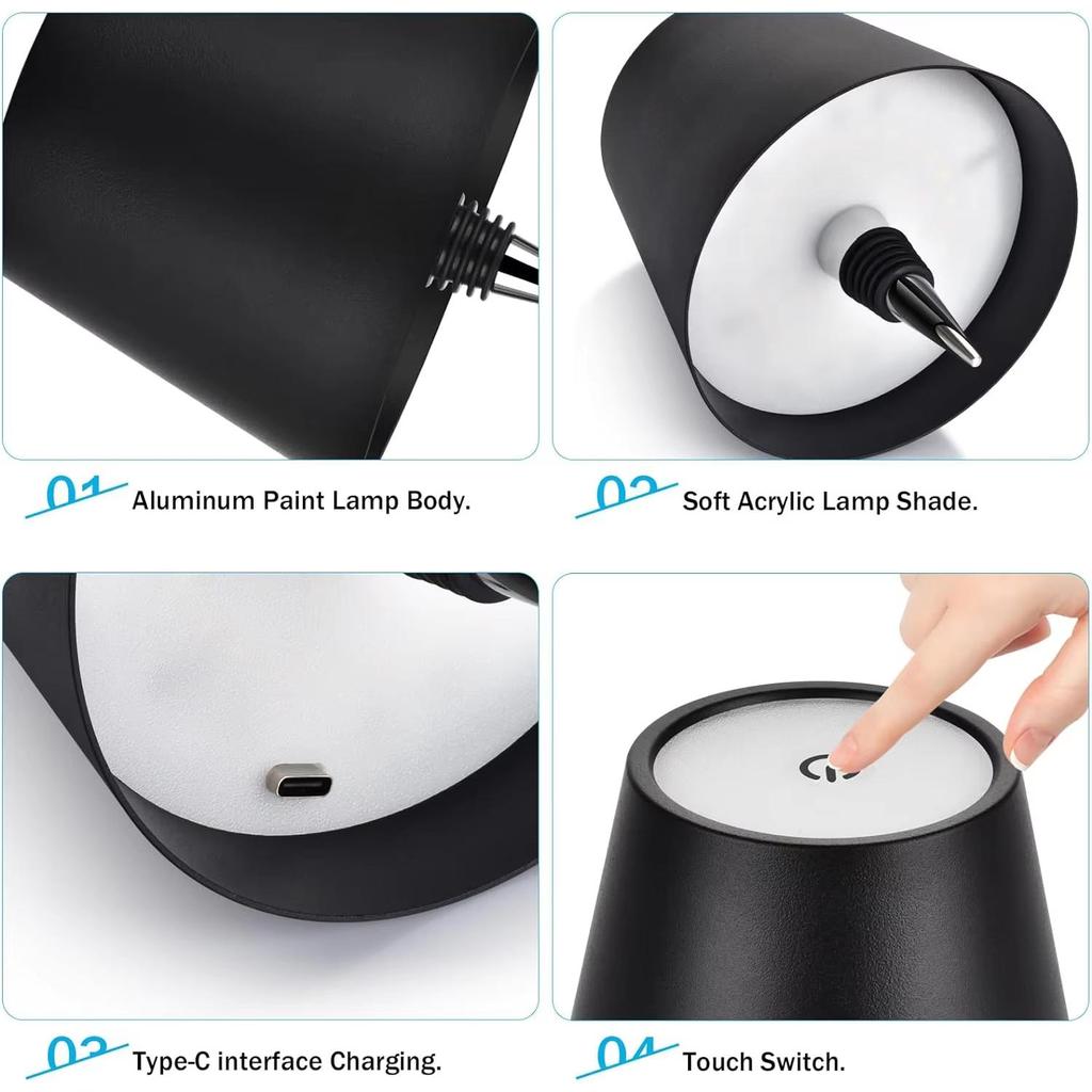 USB зарядка бутылки настольная лампа сенсорное управление 3 цвета и плавная регулировка яркости ночник подходит для бара бутылки вина настольные лампы