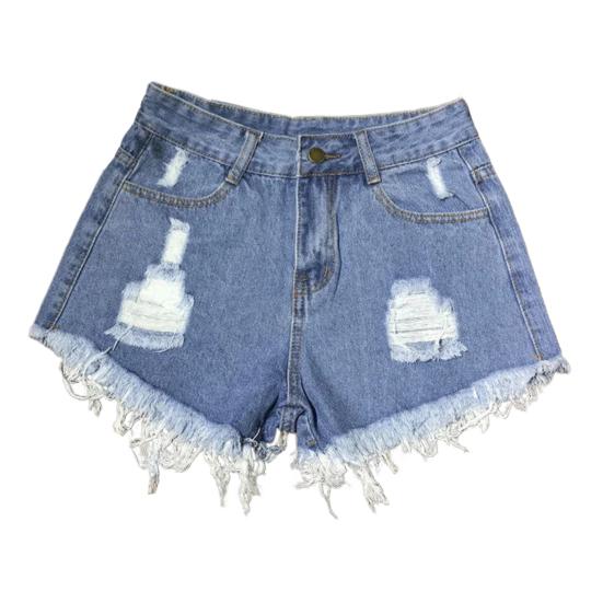 Женские обрезанные джинсовые шорты с высокой талией, рваные джинсы с потертым краем