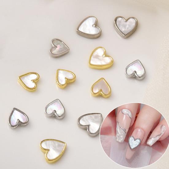 10Pcs Nail Jewelry Vibrant Color Decorative Acrylic Excellent Love Heart Style DIY Art Decoration Supplies