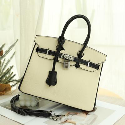 Cross Border High-end Platinum Bag Натуральная кожаная женская сумка Большая вместимость Контрастная цветная сумка через плечо