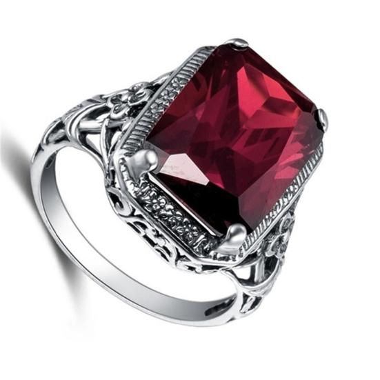 Винтажные красные стразы, свадебное обручальное кольцо на палец, ювелирный подарок