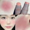 Double-ended Blush Lipstick Stick Multi-purpose Lasting Brightening Lips Cheek Balm Sponge Facial Blusher Girls Korean Cosmetics