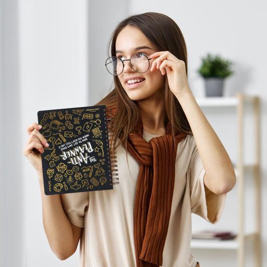 Блокнот Anti-Planner Premium White Paper Anti Bleed Design Ежедневный органайзер для людей с СДВГ с комиксами, раскрасками и стратегиями