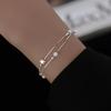 Adjustable Bracelet Elegant Double-layered Women's Bracelet with Star Pendant Adjustable Lobster Clip Stylish Copper for Work