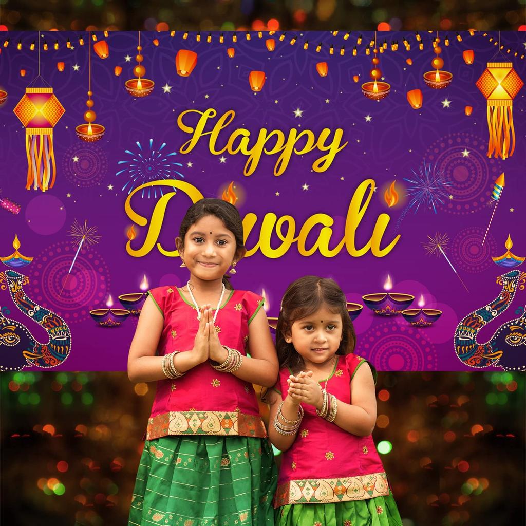Diwali Banner Party Decorations Supplies Happy Diwali Backdrop Banner