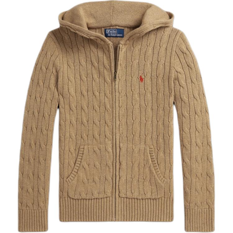 Свитер Polo Ralph Lauren Новогодняя коллекция Маленький вышитый пони на левой стороне груди Застежка-молния Рифленые манжеты и низ Детский свитер CWPOSWEY6820683-250