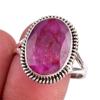 Red Ruby(Simulated) Gemstone Handmade 925 Sterling Silver Gift Ring S.9.5 M6u52