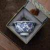 White Porcelain Blue And White Okra Yongle Teacup Master Cup Single Cup Ceramic High-End Kung Fu Tea Set Personal Special Tea Cup