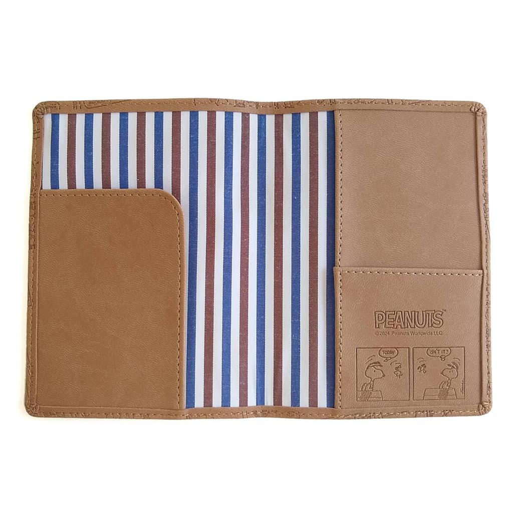 Snoopy Passport Cover Stylish Faux Leather Cute Embossed Design All Comics Brown Passport Cover
