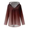 Women's V-neck Hooded Loose Long-sleeved Tops Casual Tops Home Leisure Pajamas Tops