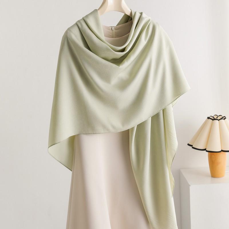 Lightweight Square Scarf Women 140x140cm UV Protection Wrap Elegant Plain Design Crackle Texture Fashion Accessory