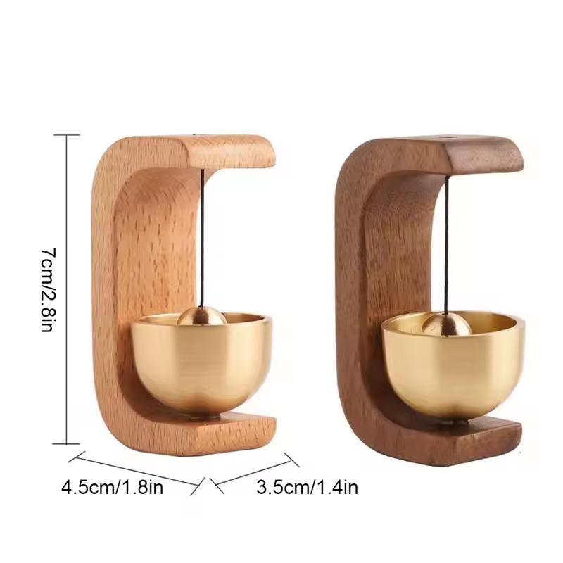 Doorbell Solid Wooden Magnetic Brass Wind Chimes Dopamine Style Meditation Bells for Bedroom Door Boho Zen Gift for Mindfulness