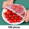 100 шт. одноразовых крышек для сохранения свежести, пластиковые крышки для хранения продуктов, многоразовые крышки для мисок, эластичные чехлы, эластичные чехлы