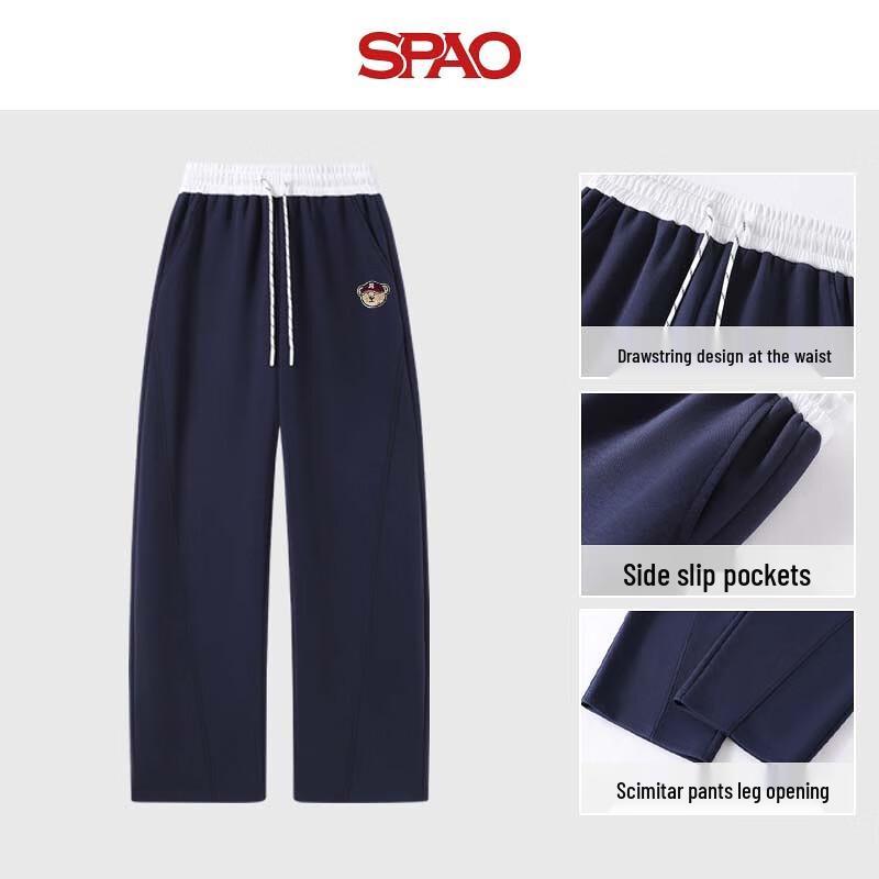 SPAO Women's Color Block Curved Blade Wide Leg Pants