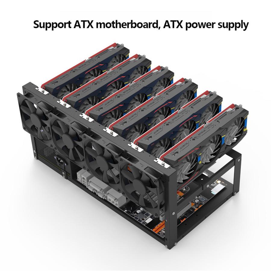 Open Air Mining Rig Frame Computer Case Holder For 8 GPU Graphic Card Coin Miner