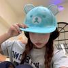 Милая кепка с плоским козырьком с мордочкой мультяшного медведя, женская летняя новинка, кепка от солнца для путешествий для школьниц