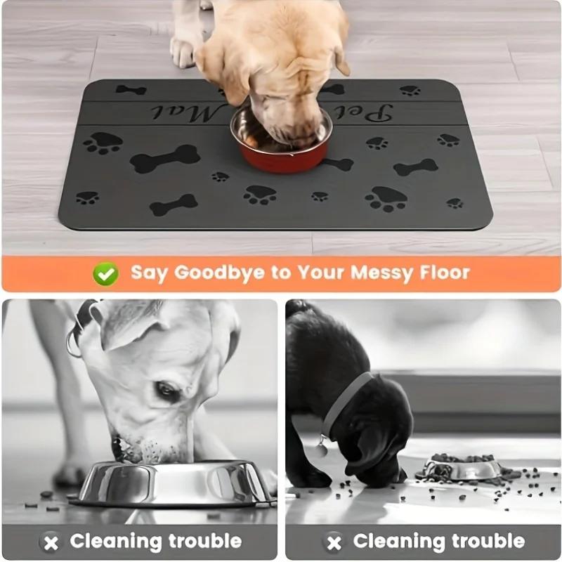 Absorbent Pet Placemat For Pets,Pet Feeding Mat For Food And Water Bowl,Waterproof Rubber Backing Quick Dry Water Dispenser Mat