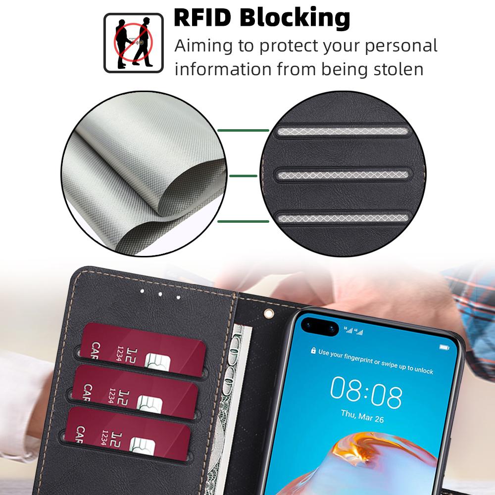 Чехол-кошелек с защитой от кражи RFID для Honor 50 10X Lite 7A 7C 8A 8S 9A 9X Huawei P Smart Z 2019 2021 Чехол Кобура из искусственной кожи 6 слотов для карт Бампер для телефона