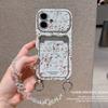 KEYSION Женский Девичий Чехол для Телефона с Цветком для iPhone 14 15 16 17 Pro Max с Карманом для Карт, Противоударная Крышка с Цепочкой-Браслетом из Бусин