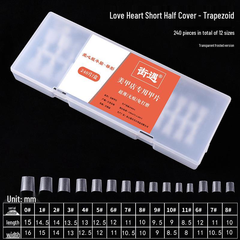 Cross-Border Street Encounter: Salon-Quality Short Round Crescent Nail Tips - No Carving or Grinding Needed