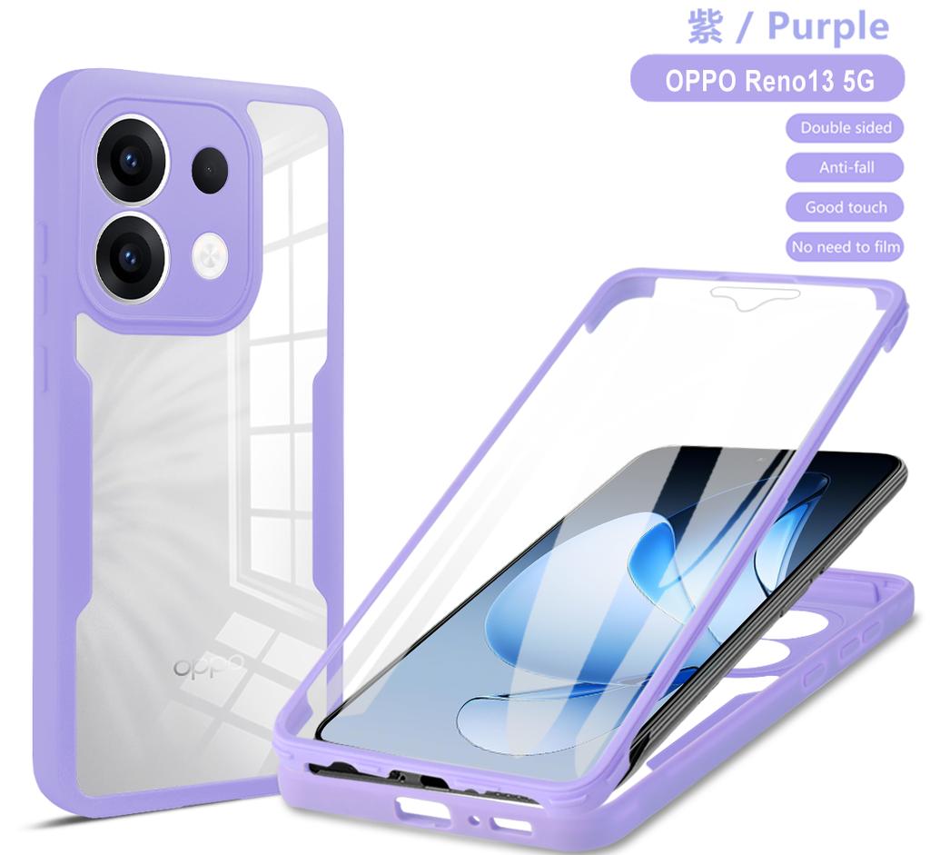 Для OPPO Reno13 5G 360 Чехол для телефона Полная защита Покрытие Защитная пленка для экрана Защита камеры Бампер Рамка Чехол Funda
