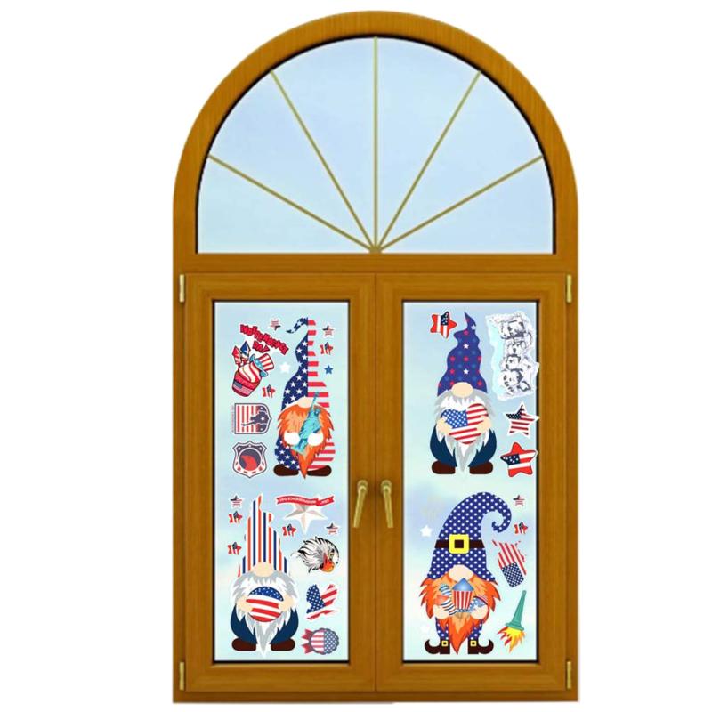 Горячий! 9 шт./набор Наклейка на стену ПВХ Наклейки на День независимости США Электростатические наклейки на окна