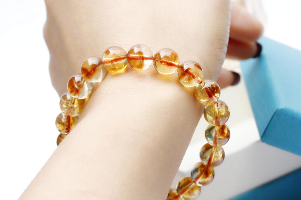 KOUOKU старинный натуральный браслет из цитрина 9 мм, камень силы, камень ноября, удача, деньги, удача, натуральный камень, молитвенные четки из Мадагаскара [K Memories]