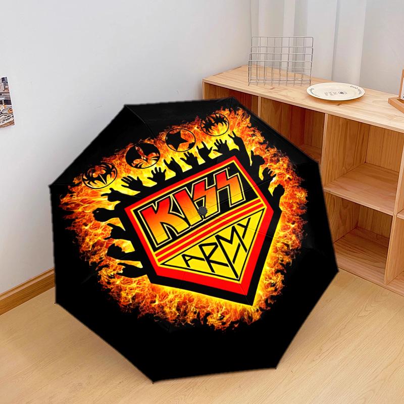 Kiss Band Cosmic Concert Automatic Umbrella - Suitable Travel Outdoor Portable Umbrella Birthday Gift Daily Essentials