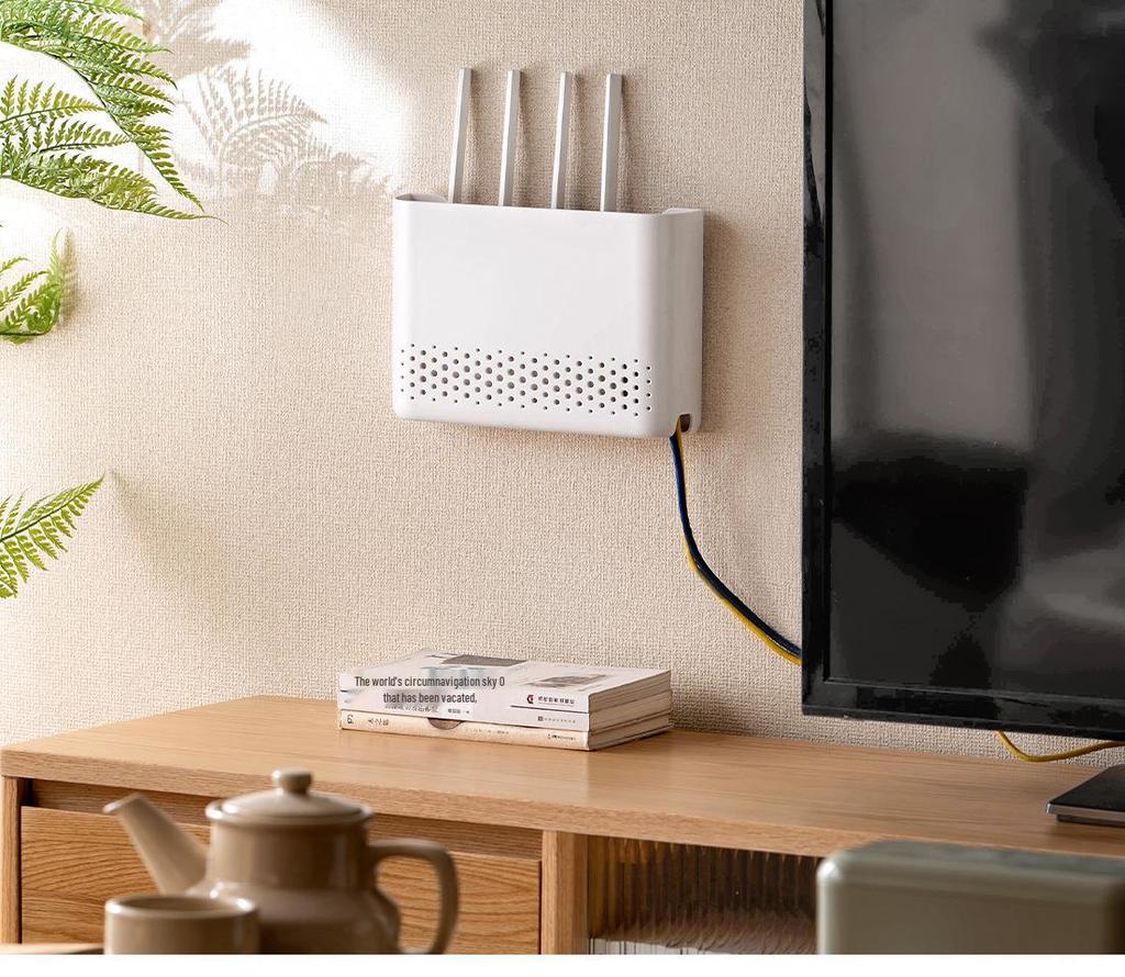 Настенная полка для хранения WiFi-роутера без сверления для гостиной