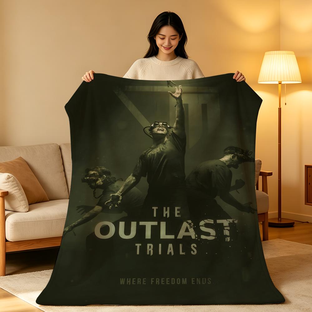 Game T-The O-Outlast T-Trials Throw hot High-Density Short Plush Blanket Soft Skin-Friendly for Sofa Nap Air-Conditioned Room
