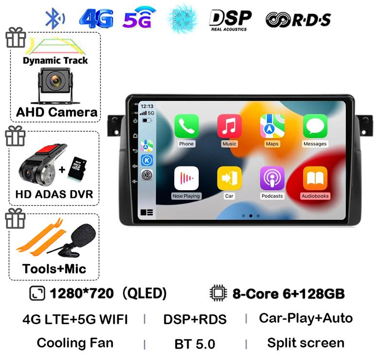 Android 14 автомобильное радио для BMW E46 M3 1998-2006 мультимедийный видеоплеер 2Din 4G WIFI GPS навигация Carplay головное устройство 360 камера