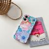 Корейский ретро чехол для телефона с масляной живописью для iPhone 16 15 14 13 12 Pro Max Plus 11 Роскошный чехол с 3D принтом цветов Задняя крышка Художественный декор