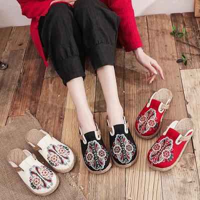 Новые поступления. Этнические классные тапочки для женщин, вышитые женские туфли в стиле ретро-трайбл, ручная работа.