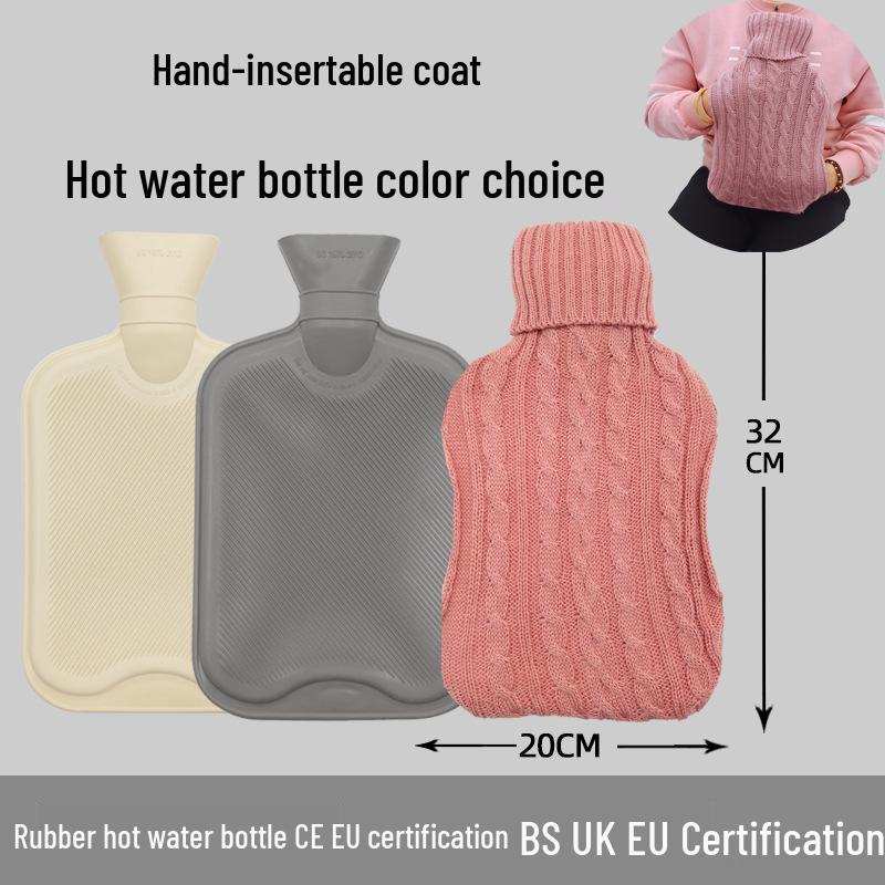 Explosion-Proof Hot Water Bottle: Rubber Design for Stomach and Feet, Long-Lasting Warmth