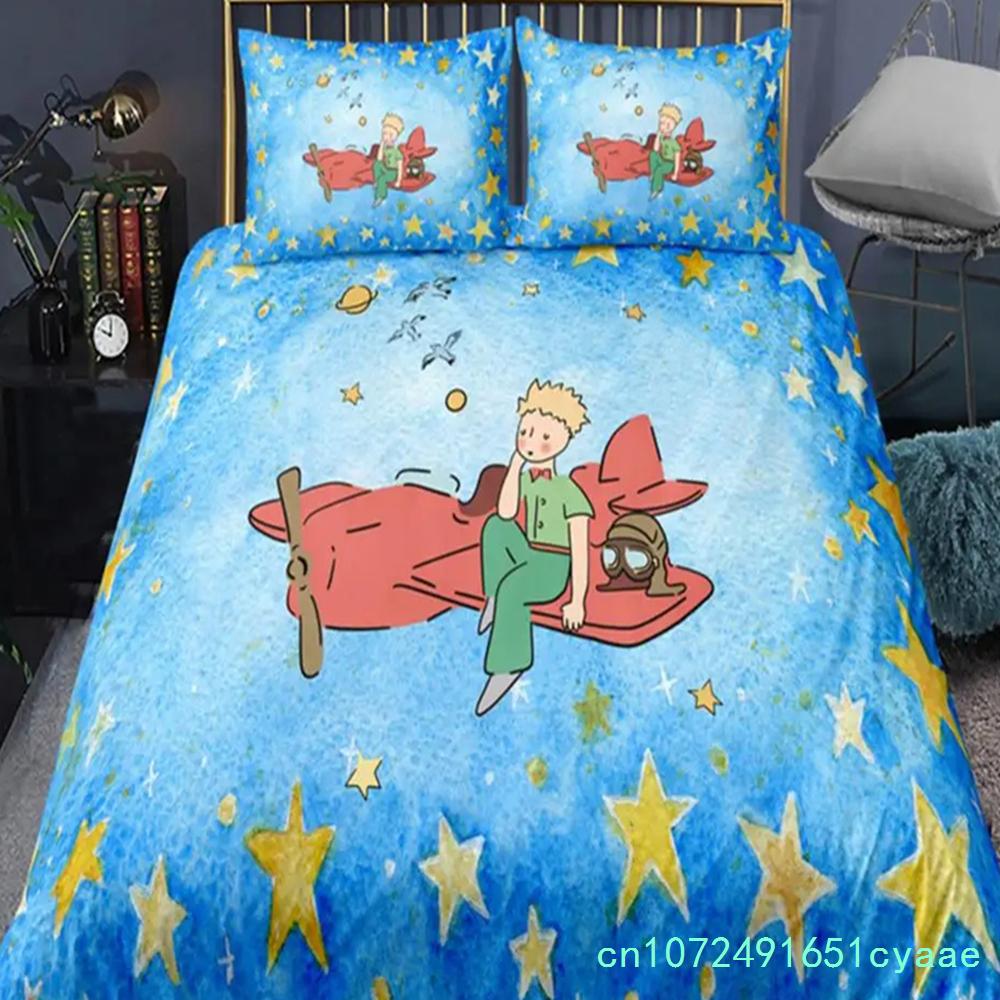 Аниме Маленький принц Le Petit Prince Комплект постельного белья для мальчиков и девочек Twin Queen Size Пододеяльник Наволочка Кровать для детей и взрослых