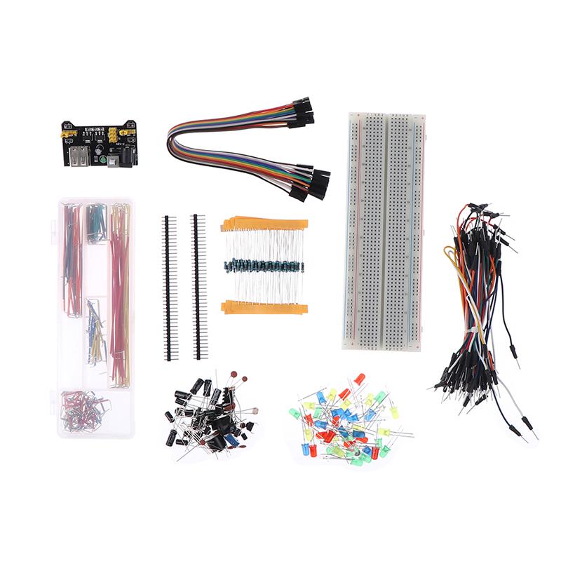 Electronics Component Basic Kit With 830 Tie-Points Breadboard Cable Resistor