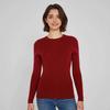 Worsted Seamless Integration 0 Wool Machine Washable Crew Neck Pullover Knitted Sweater Women's Slim Long Sleeve Bottom Shirt