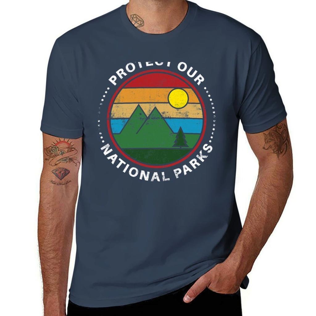 Protect Our National Parks National Parks Gift E Tshirt Basic Solid Color Short Sleeve Tshirt