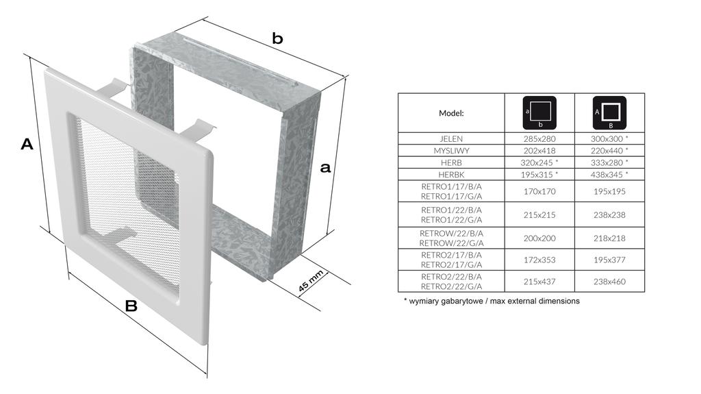 Вентиляционная крышка Retro 22 белая