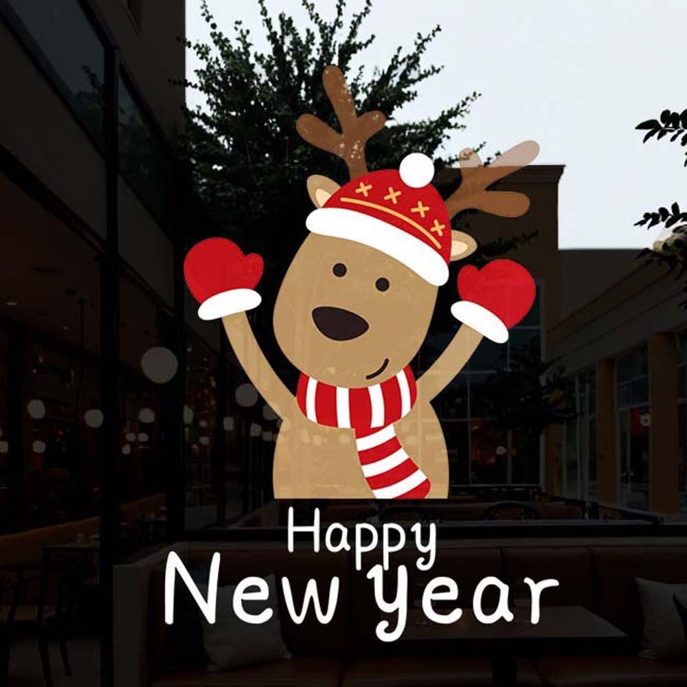 Красочные наклейки Санта-Клауса Противоударные Наклейки на стекло для рождественской елки Электростатическая пленка Прозрачные Портативные ПВХ Фестивальные наклейки