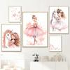 Pink Ballerina Girl Unicorn Butterfly Poster Kids Room Decorative Canvas Posters Nursery Wall Art Poster Baby Bedroom Decor