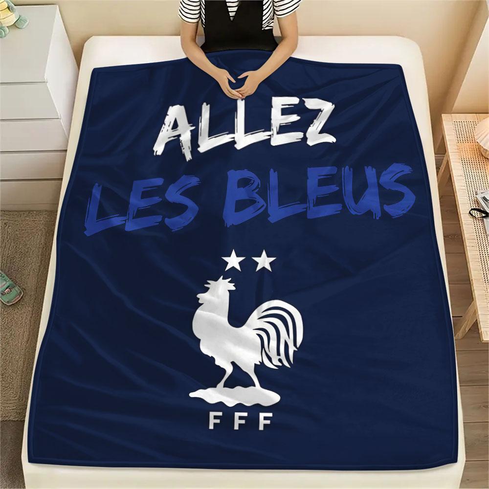 1PC France National Football Team Patterned Flannel Blanket Suitable For All Seasons for Home Decor Warmth and Comfort Gifts Holiday Present