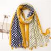 New Fashion Print Summer Women Cotton Scarf Polka Dot Beach Hijab Shawls and Wraps Female Foulard Echarpe Designer Bandana