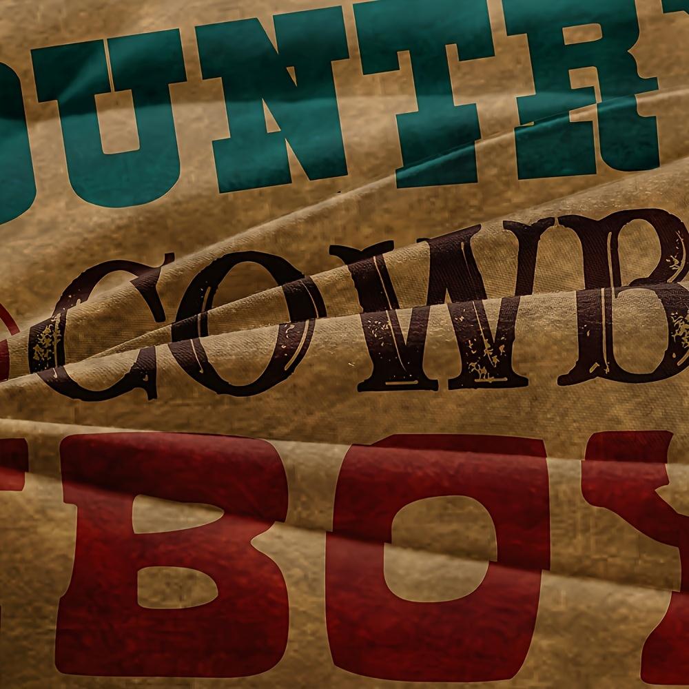 [Western Cowboy Duvet Cover] 3Pcs Western Cowboy Knight Duvet Cover Set - Fill-Free, Zippered, Machine Washable Polyester