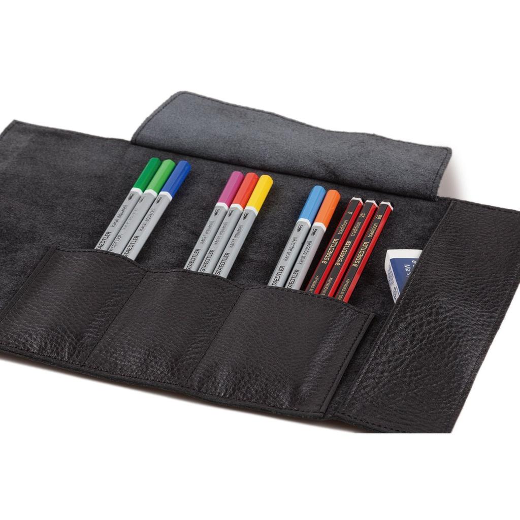 Футляр для ручки Staedtler, кожаный чехол для ручки, черный 900 LC-BK