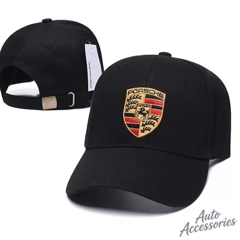 Embroidery Car Logo Snapback Baseball Cap Adjustable Casual Hat Sticker For Porsche 918 Taycan Panamera Cayenne Boxster Cayman VT6